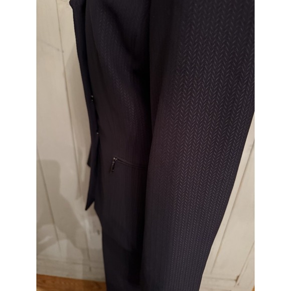 Tahari Asl 2PC Pant Suit Women's Black Grey Herringbone 4 Button Jacket Sz-10 - Picture 14 of 16